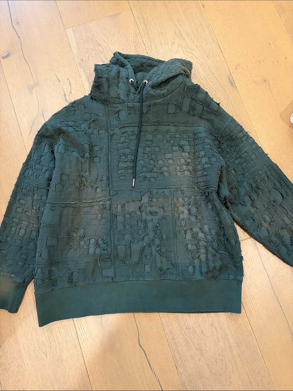 Givenchy Olive Green Distressed Hoodie
